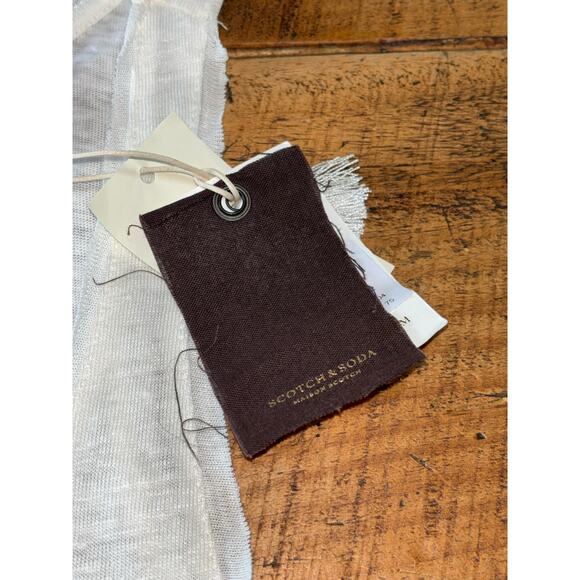 NWT Womens Scotch & Soda Cream 100% Linen Fringe Tank Top Boho Style Size 4 - Picture 4 of 8